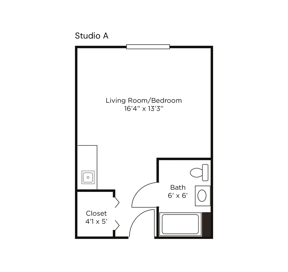 Studio A floor plan